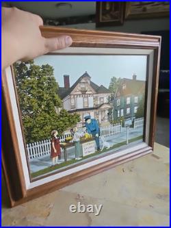 Original H. Hargrove Painting On Canvas Vintage RARE