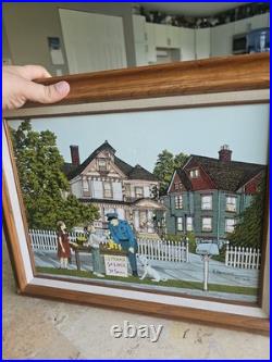 Original H. Hargrove Painting On Canvas Vintage RARE