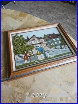 Original H. Hargrove Painting On Canvas Vintage RARE