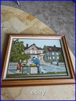 Original H. Hargrove Painting On Canvas Vintage RARE