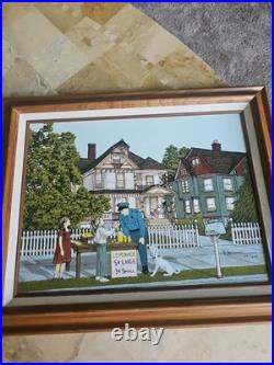 Original H. Hargrove Painting On Canvas Vintage RARE