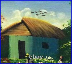 Original Haitian Folkart Painting By Todd Little House On Prairie 10x08 Haiti
