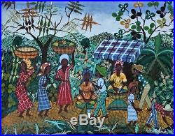 Original Haitian Little Bijoux Folk Art Painting Stephene Saintilus Harvesthaiti