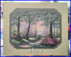 Original Halloween Folk Art Witches Road Forest Path Framed OOAK Magical Art