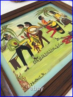 Original Jamaican Folk Art Calypso Scene Painting
