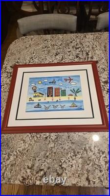 Original James C. Litz Watercolor Painting Primitive Naive Folk Art Listed Original James C. Litz Watercolor Painting Primitive Naive Folk Art Listed