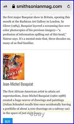 Original Jean-Michel Basquiat SAMO NYC 1980 Signed Graffiti portrait postcard