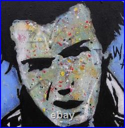 Original Jeff Hughart 16x20 inch OOAK canvas folk SID VICIOUS pop punk painting