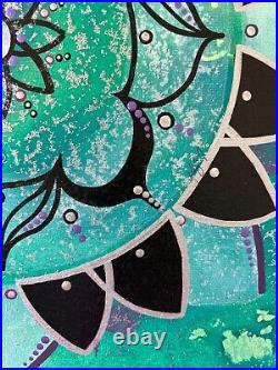 Original Kayla Braden Abstract Moonstone Acrylic Mandala Painting on Canvas