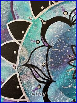 Original Kayla Braden Abstract Moonstone Acrylic Mandala Painting on Canvas