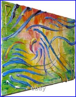 Original Landscape Oil Painting Modern Canvas Garden Flowers Nr Art Signed 16x20