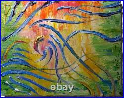 Original Landscape Oil Painting Modern Canvas Garden Flowers Nr Art Signed 16x20