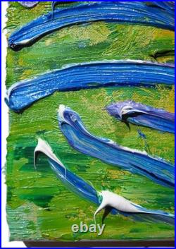 Original Landscape Oil Painting Modern Canvas Garden Flowers Nr Art Signed 16x20