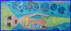 Original Mermaid Painting Beach Folk Art Soul Sisters 11 X 14 Beach Ocean Life