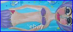 Original Mermaid Painting Beach Folk Art Soul Sisters 11 X 14 Beach Ocean Life