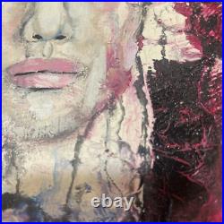 Original Mixed Media Outsider Art 9x12 painting Stuck in the Background