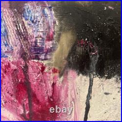 Original Mixed Media Outsider Art 9x12 painting Stuck in the Background