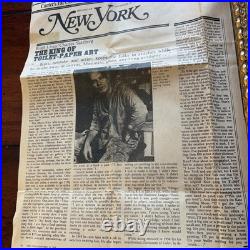 Original Morris Katz Oil On Masonite Painting 1979 Seacoast Framed W Newspaper