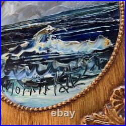 Original Morris Katz Oil On Masonite Painting 1979 Seacoast Framed W Newspaper