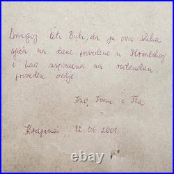 Original Oil Painting Croatia Townscape Signed Framed Contemporary Folk Art