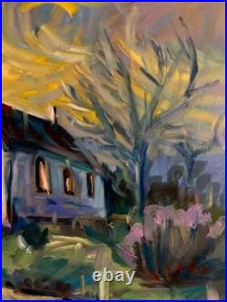 Original Oil Painting Old Christian Church impressionistic Pioneer Spirit 16x12