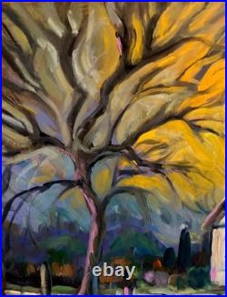 Original Oil Painting Old Christian Church impressionistic Pioneer Spirit 16x12