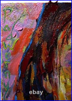 Original Oil? Painting Vintage? Art Signed'25 Outsider Beach? Woman Girl Hat Fauve