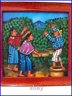 Original Oil Painting on Canvas South American Folk Art Framed