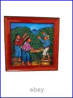 Original Oil Painting on Canvas South American Folk Art Framed