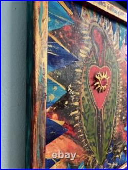 Original Our Lady of Guadelupe painting Mixed Media Folk 16x20