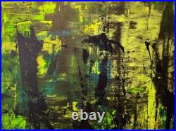 Original Outsider Art Piece Acrylic On Canvas Green