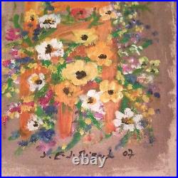 Original Outsider Painting Haitian Art Jeanne Joseph Rigaud Flowers On Chair
