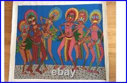 Original Painting Art Papua New Guinea tribal viral colors large 44x38in J Danga