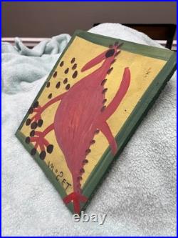 Original Painting By Mose Tolliver. Red Tico Bird. Signed