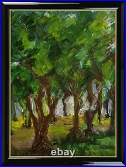 Original Painting Fauvism Trees 16x20 Canvas Impressionism Landscape Art Signed