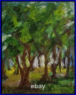 Original Painting Fauvism Trees 16x20 Canvas Impressionism Landscape Art Signed