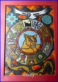 Original Painting Scratch Art VERY DETAILED Folk Traditional Acrylic Cusco Peru