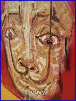 Original Painting Signed By Artist 24x24 Dali On Tin Sheet Folk Art By Mister 8