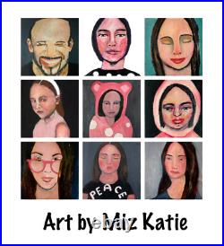 Original Portrait Painting Banjo Player Mountain Man Musician Country Folk Art