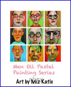 Original Portrait Painting Banjo Player Mountain Man Musician Country Folk Art