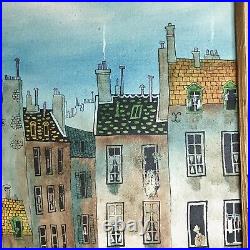 Original Robert Scott Signed Framed Oil Painting Parisian Streets France 29 x 25