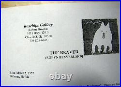 Original Robyn The Beaver Beverland Folk Art Good Morning 12 X 12
