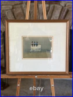 Original Roger Haas Watercolor Painting Amish Boys On Wagon Signed Framed Art