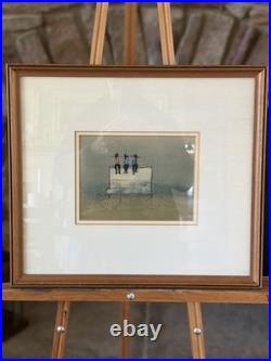 Original Roger Haas Watercolor Painting Amish Boys On Wagon Signed Framed Art