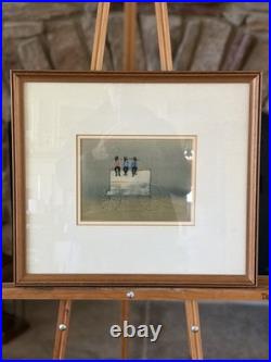 Original Roger Haas Watercolor Painting Amish Boys On Wagon Signed Framed Art