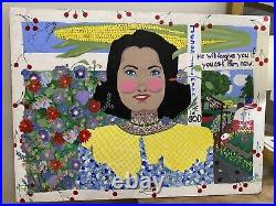 Original Shulamith Painting Wynonna Judd Signed Paint Wood Panel Folk Art Rare