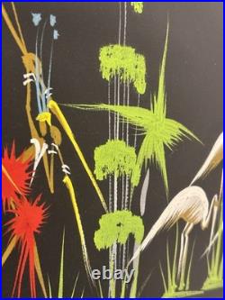 Original Signed African Folk Art Framed Matted Painting, Vintage Decor Gifts