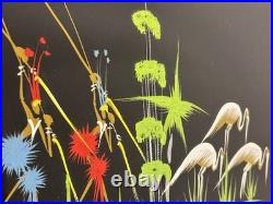 Original Signed African Folk Art Framed Matted Painting, Vintage Decor Gifts