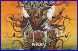 Original Spooky Illustration Haunted Painting Folk Art Horror Halloween Witch