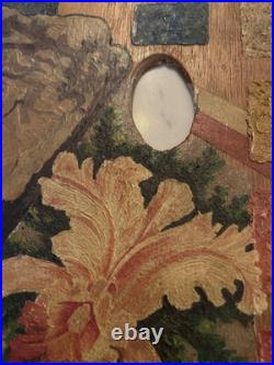 Original Vintage Antique Artists Painters Palette WOMENDIANAFLOWERTRAMP ART